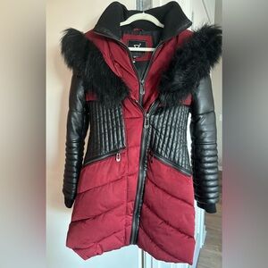 Noize Red Gigi Mid Length Parka Coat Size Small